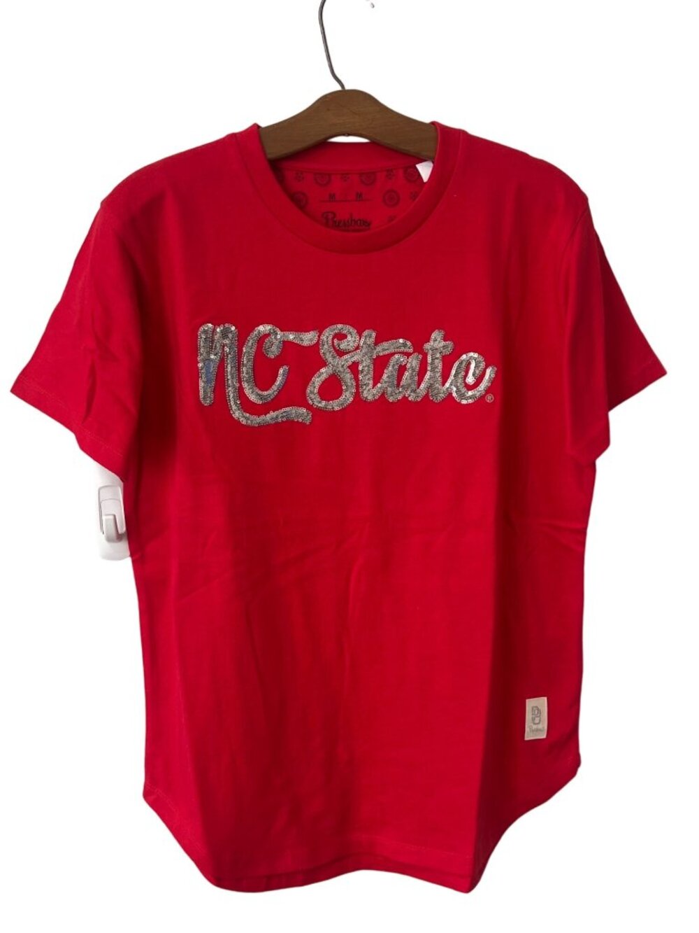 Royce Apparel Pressbox T Shirt Medium North Carolina Sequin Red Cotton Game Day